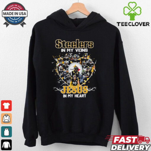 Pittsburgh Steelers in my veins Jesus in my heart shirt