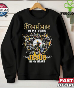 Pittsburgh Steelers in my veins Jesus in my heart shirt