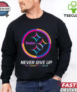 Pittsburgh Steelers never give up fight cancer in all colors shirt
