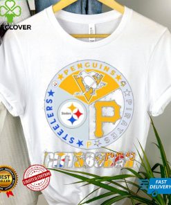 Pittsburgh circle logo sport teams Steelers penguins pirates shirt
