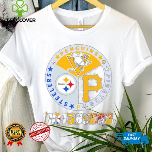 Pittsburgh circle logo sport teams Steelers penguins pirates shirt