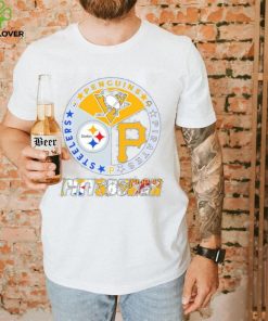 Pittsburgh circle logo sport teams Steelers penguins pirates shirt