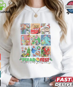 Pixar Cars Toy Story Monster Inc Fest Christmas Lights Shirt