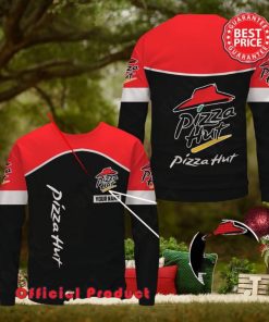Pizza Hut Custom Name Black Design Logo Ugly Christmas Sweater