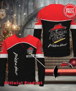 Pizza Hut Custom Name Black Design Logo Ugly Christmas Sweater