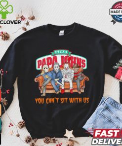 Pizza Papa John’s you can’t sit with us Voorhees Myers Pennywise and Krueger Halloween shirt 1 Pizza Papa John’s you can’t sit with us Voorhees Myers Pennywise and Krueger Halloween shirt