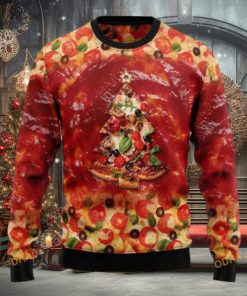 Pizza Ugly Knit Christmas Sweater, Funny Womens Christmas Sweater