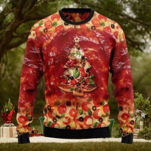 Pizza Ugly Knit Christmas Sweater, Funny Womens Christmas Sweater