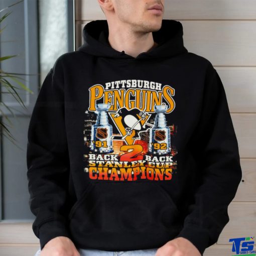 Mitchell and Ness Pittsburgh Penguins back 2 back Stanley Cup Champions 1991 1992 retro shirt