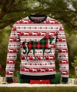 Plaid Horse Christmas Ugly Sweater Party