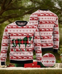 Plaid Pattern Horse All Over Printed 3D Ugly Christmas Sweater Christmas Gift For Men And Women