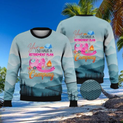 Plan Camping Mountainous Full Print 3D Ugly Sweater Christmas Gift Sweater