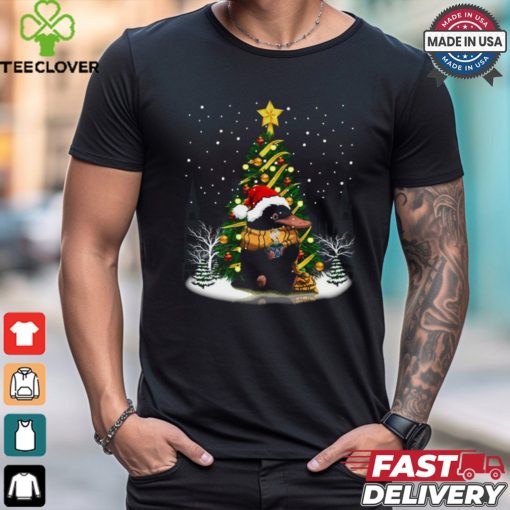 Platypus Drinking Coffe Christmas T Shirt