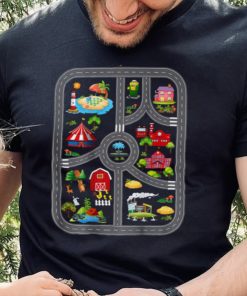 Play Cars On Dad’s Back Mat Road Car Race Track Short Sleeve T shirt