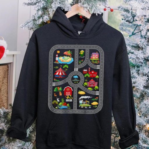 Play Cars On Dad’s Back Mat Road Car Race Track Short Sleeve T shirt