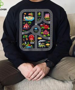 Play Cars On Dad’s Back Mat Road Car Race Track Short Sleeve T shirt