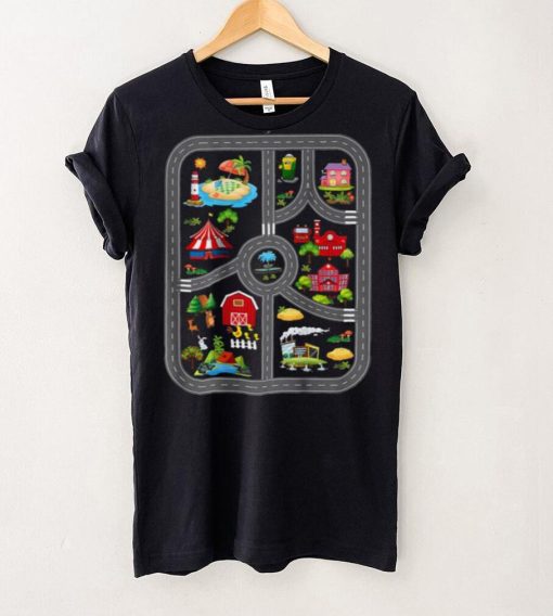 Play Cars On Dad’s Back Mat Road Car Race Track Short Sleeve T shirt