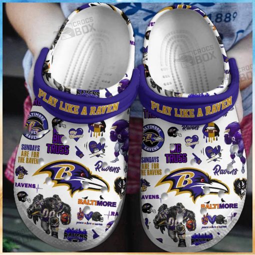 Play Like A Ravens Crocs Clogs