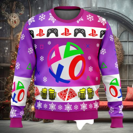 Playstation Neon Ugly Christmas Sweater