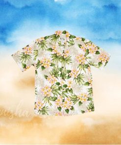 Plumeria Dream White Cotton Poplin Men s Hawaiian Shirt