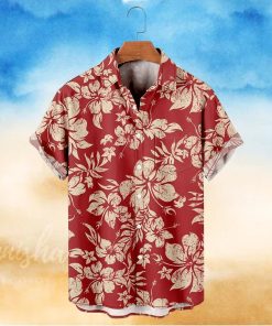 Plus Size Men s Hawaiian Shirts For Beach Retro Floral Printed Short Sleeve Aloha Shirts Oversized Casual Loose Tops For Summer
