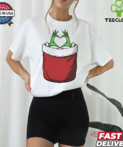 Pocket Grinch heart hand shirt