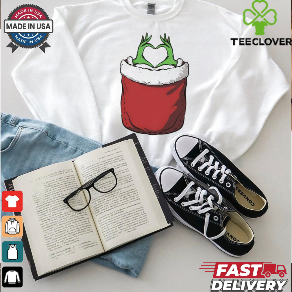 Pocket Grinch heart hand shirt Pocket Grinch heart hand shirt