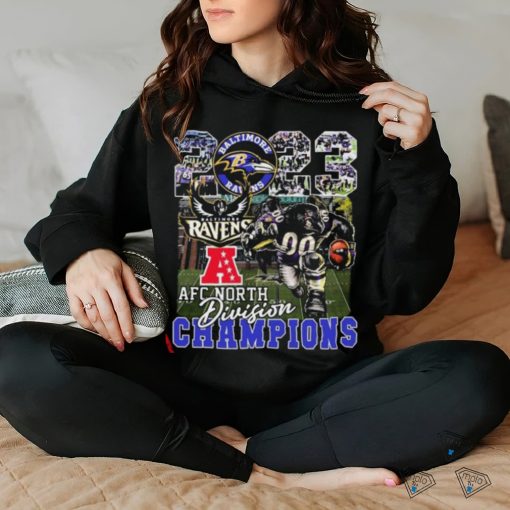 Poe Mascot Baltimore Ravens 2023 AFC North Division Champions hoodie, sweater, longsleeve, shirt v-neck, t-shirt