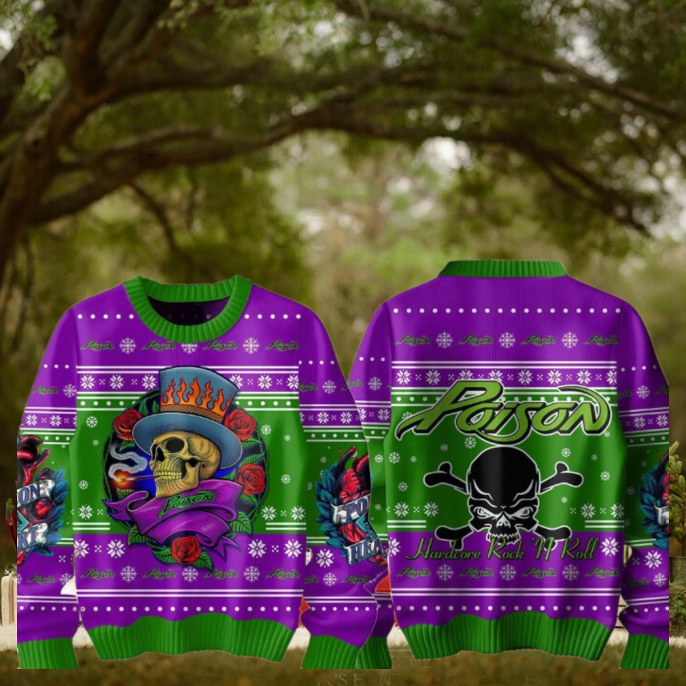 Poison Hardcore Rock And Roll Christmas Ugly Sweater Poison Hardcore Rock And Roll Christmas Ugly Sweater