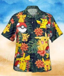 Pokemon Ball Hawaiian Shirt Palm Leaves Pattern Beach Gift For Friend