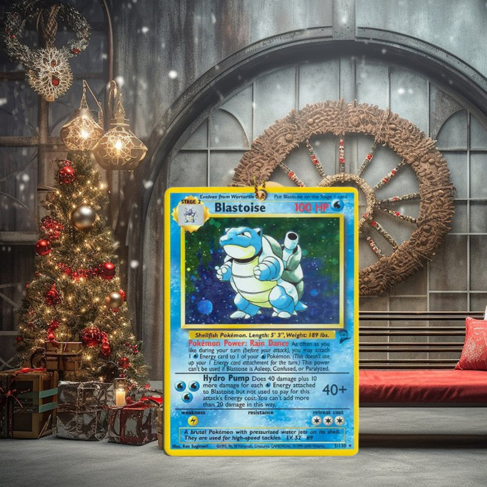 Pokemon Blastoise Rare Card 2023 Holiday Gift Ornament Pokemon Blastoise Rare Card 2023 Holiday Gift Ornament