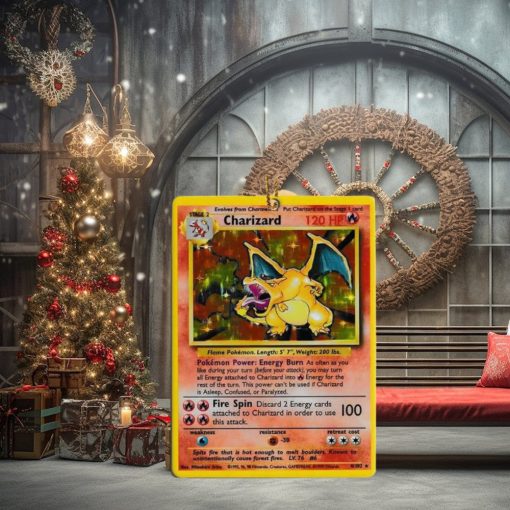 Pokemon Charizard Rare Card Christmas 2023 Holiday Gift Ornament