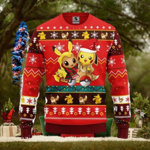 Pokemon Cute Noel Mc Ugly Christmas Sweater 3D Gift For Men And Women Red
