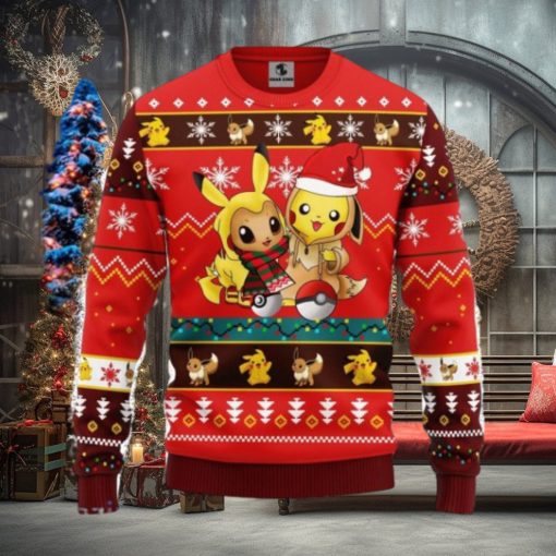 Pokemon Cute Noel Mc Ugly Christmas Sweater 3D Gift For Men And Women Red