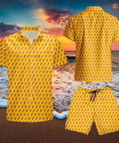 Pokemon Cute Pattern Yellow Hawaiian Shirt And Short For Men Women