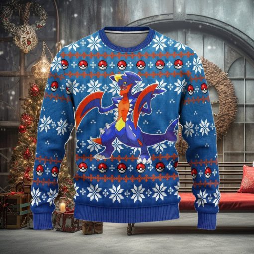 Pokemon Garchomp Anime Ugly Christmas Sweater, Custom Sweatshirt Apparel