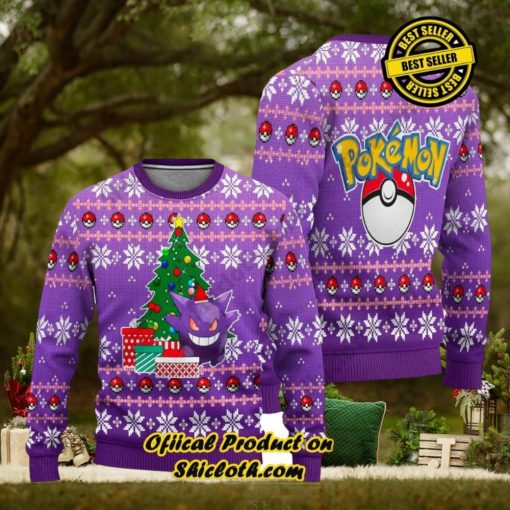Pokemon Gengar Christmas Ugly Sweater