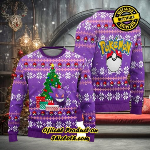 Pokemon Gengar Christmas Ugly Sweater