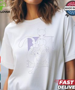 Pokemon Mewtwo & Mew Tonal Portrait T shirts 2 Pokemon Mewtwo & Mew Tonal Portrait T shirts