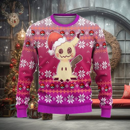 Pokemon Mimikyu Anime Ugly Christmas Sweater, Custom Sweatshirt Apparell