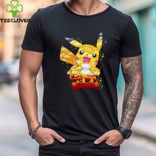 Pokemon Pichu Pikachu and Raichu electric evolution painting shirt