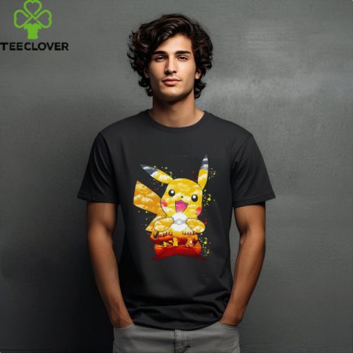 Pokemon Pichu Pikachu and Raichu electric evolution painting shirt