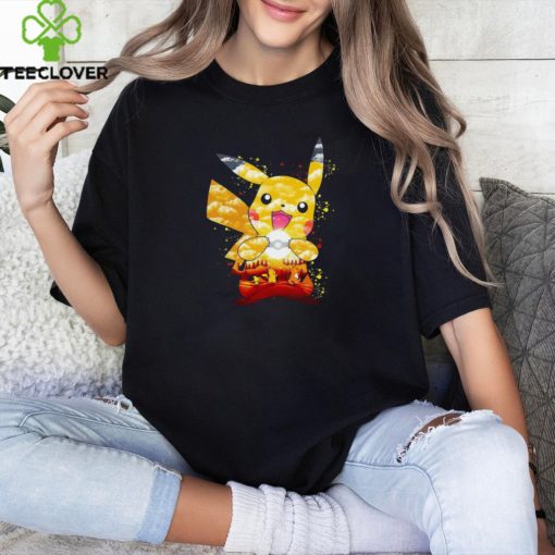 Pokemon Pichu Pikachu and Raichu electric evolution painting shirt