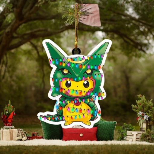 Pokemon Poncho Pikachu Rayquaza Custom Tree Decorations 2023 Ornament