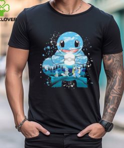Pokemon Squirtle Wartortle and Blastoise water evolution painting shirt
