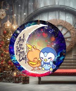 Pokemon Torchic Piplup Love You To The Moon And Back Galaxy 2023 Holiday Custom Name Christmas Decorations Ornament