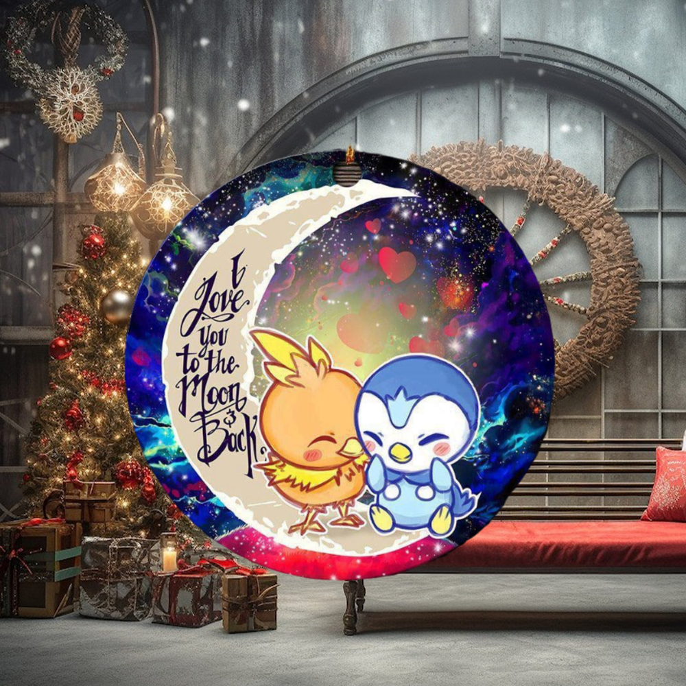 Pokemon Torchic Piplup Love You To The Moon And Back Galaxy 2023 Holiday Custom Name Christmas Decorations Ornament Pokemon Torchic Piplup Love You To The Moon And Back Galaxy 2023 Holiday Custom Name Christmas Decorations Ornament