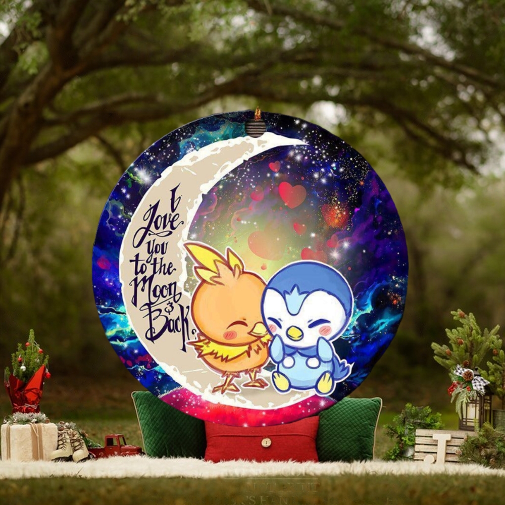 Pokemon Torchic Piplup Love You To The Moon And Back Galaxy 2023 Holiday Custom Name Christmas Decorations Ornament Pokemon Torchic Piplup Love You To The Moon And Back Galaxy 2023 Holiday Custom Name Christmas Decorations Ornament