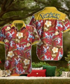 Pokemon V Short Sleeve Funny 3D Hawaiian Shirt