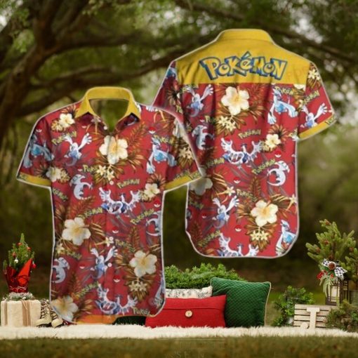 Pokemon V Short Sleeve Funny 3D Hawaiian Shirt